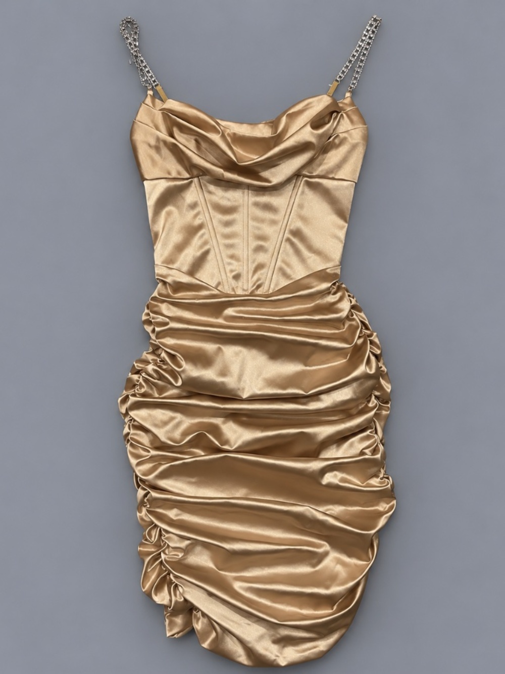 Oh Polly Satin Corset Ruched Dress – Size 0